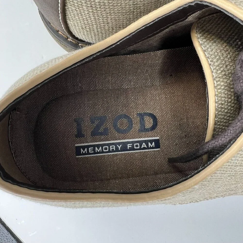 Izod Mens 016-0484 Oxford Smokey Beige Memory Foam Oxford Size 9.5M Dress Shoes
